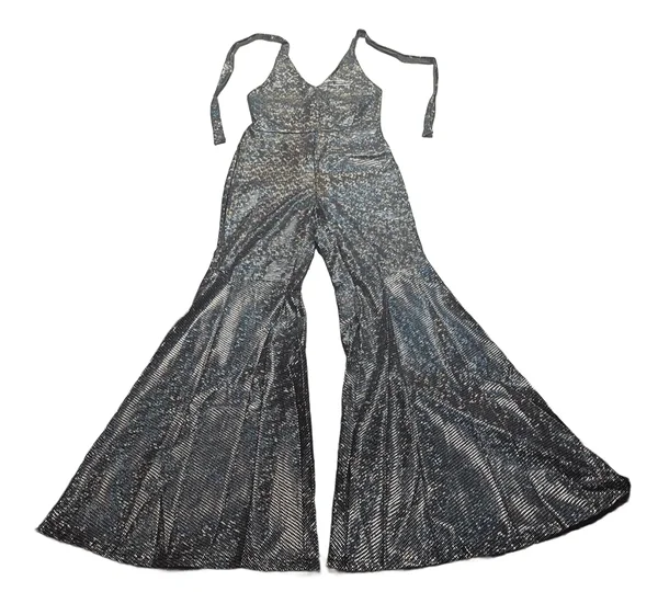 Disko kostüüm / diskodiiva hõbedane jumpsuit / pükstükk