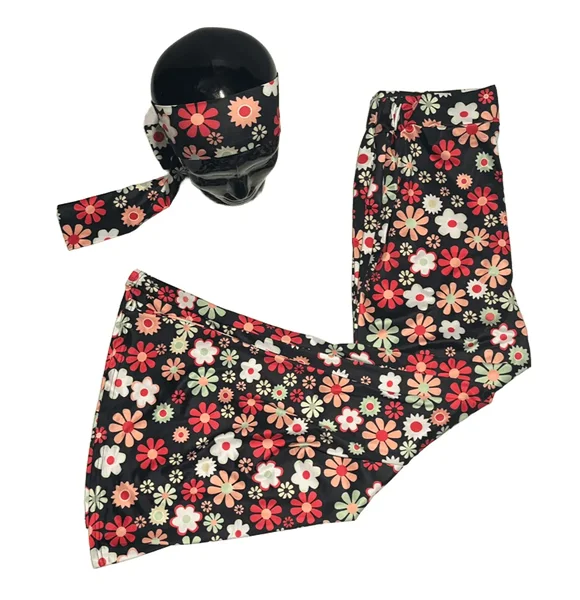 Hipi kostüüm / lillelised püksid ja lilleline peapael plus size