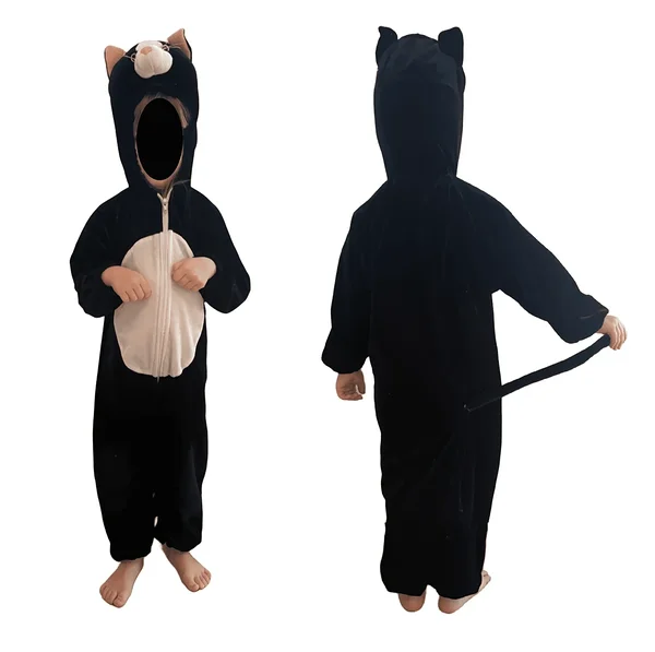 Soodne musta kassi kostüüm lapsele