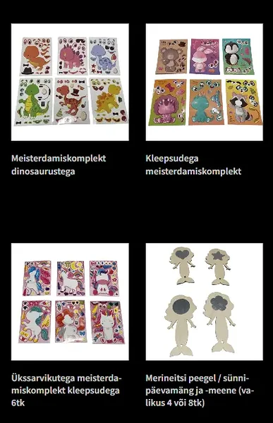 Meisterdamise komplektid lastele