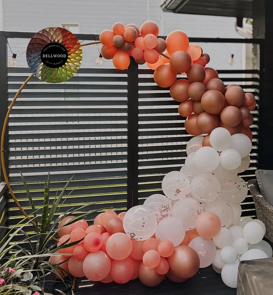 Balloon Arch Ideas - orange boho