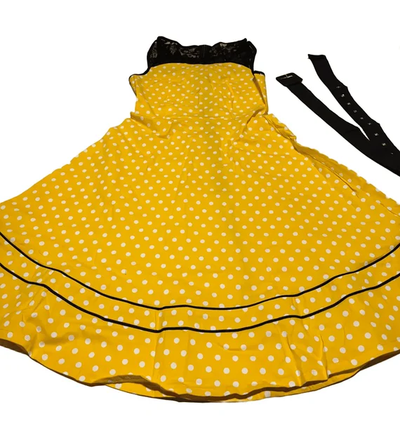 Yellow polka-dot dress