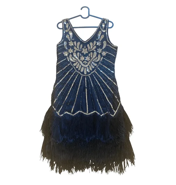 Festive dress with fringes and sequins