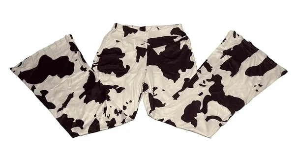 Cow-print trousers
