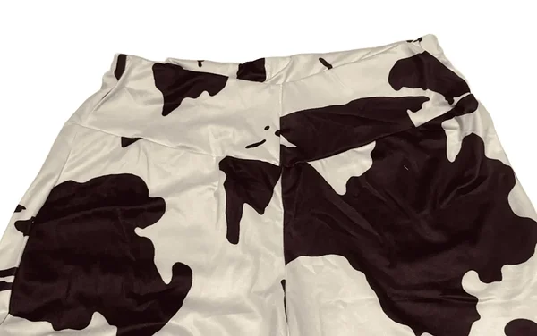 Cow-print trousers