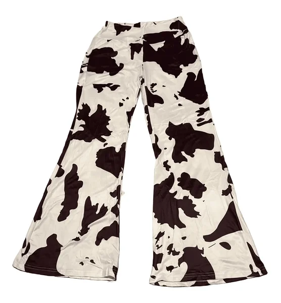 Cow-print trousers