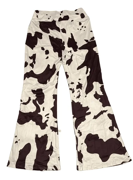 Cow-print trousers