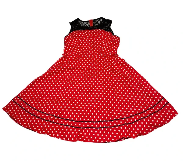 Red polka dot dress