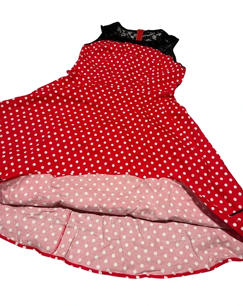 Red polka dot dress