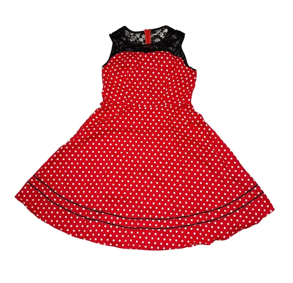 Red polka dot dress