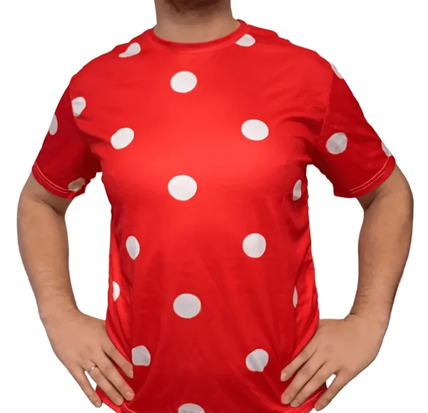 New polka-dot blouse for a retro party or a fly agaric (mushroom) costume