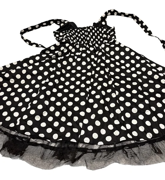 Black polka dot dress