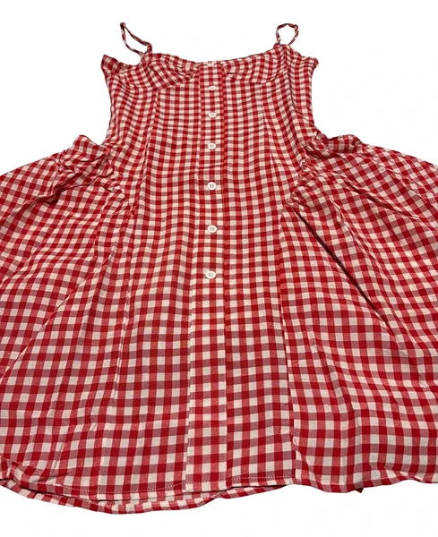 Punane ja valge ruuduline kleit / soodne kauboi kleit