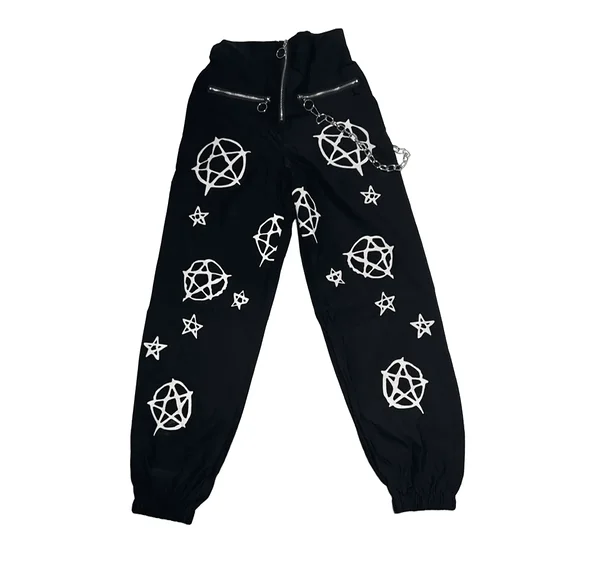 Punk stiilis püksid / pungi riided / kettidega püksid