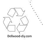 Recycling symbol string art pattern 1