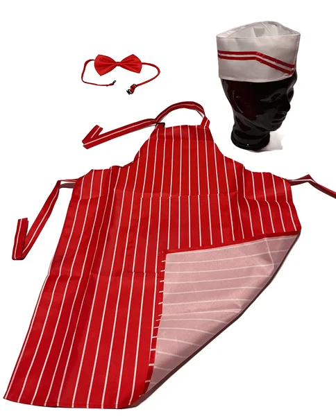 Retro ettekandja kostüüm / hamburgerirestorani põll ja müts