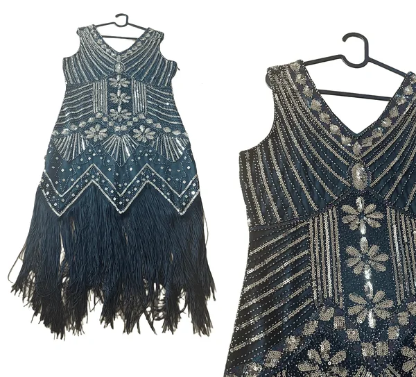 Tumeroheline Gatsby stiilis kleit s L (M/XL)