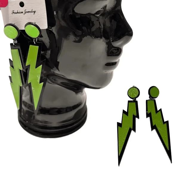 Välgu kujuga kõrvarõngad 1980 / 1990ndate peoks kohe olemas