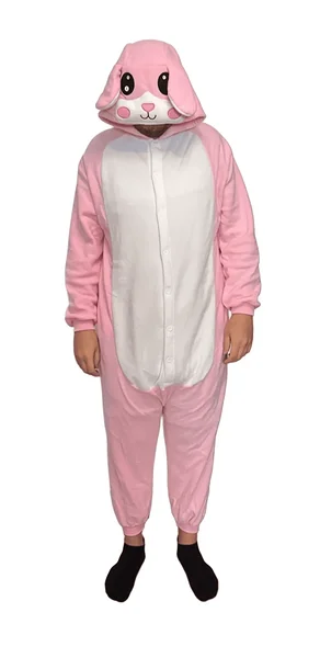 Roosa jänese / jänku või hamstri kostüüm täiskasvanule