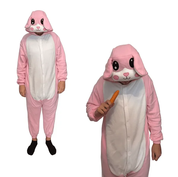 Roosa jänese / jänku või hamstri kostüüm täiskasvanule