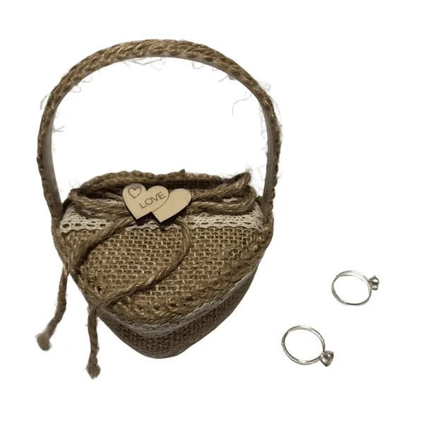 Sangaga sõrmuste karp / sõrmustekorv lilleneiule pulma boho stiilis