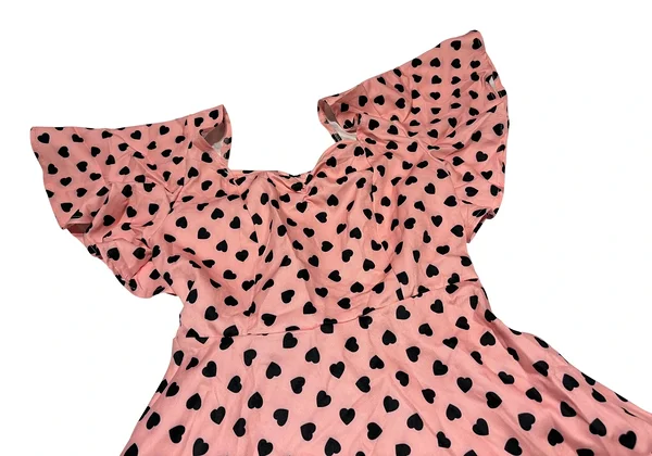 Pink dress with hearts