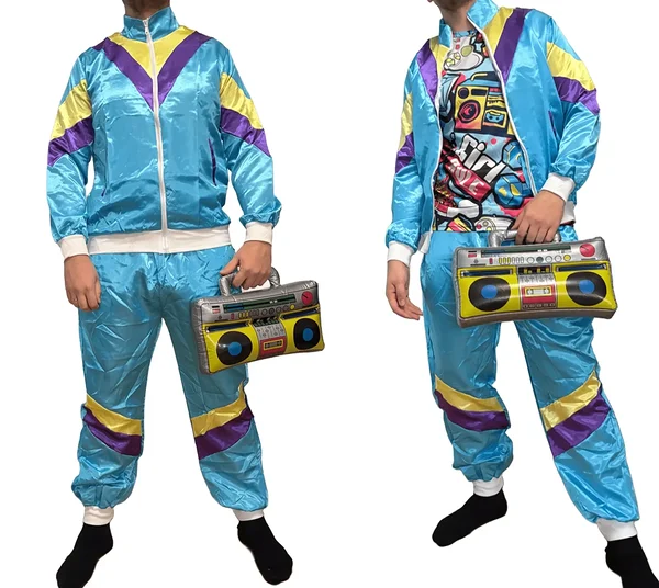 80ndate / 90ndate retro dressikomplekt – neoon stiilipeo kostüüm meestele ja naistele