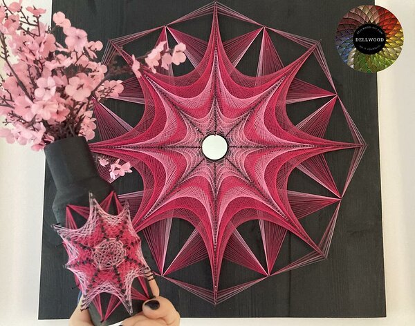 String-art-ideas-mandala-pink-vase-star-flower