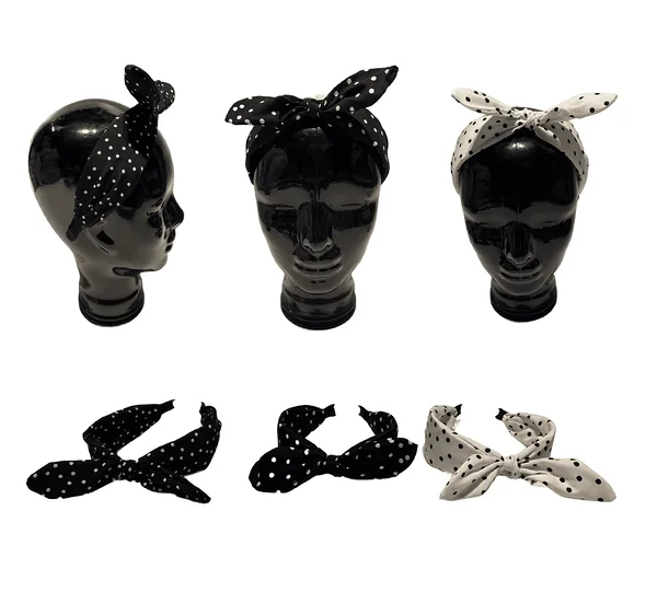 Täpilne lipsuga peavõru 1950-ndate peole / 1950-ndate ehted