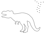 T rex dinosaurus šabloon string art