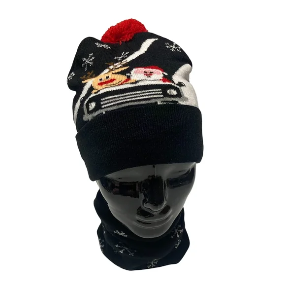 Light-up Christmas hat and scarf set