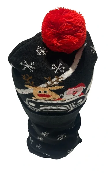Light-up Christmas hat and scarf set