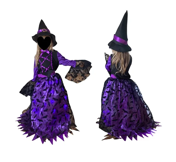 Witch dress with lights for kids / light-up witch dress for Halloween and Walpurgis Night