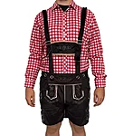 Uued mustad lühieksed lederhosenid eest ruut