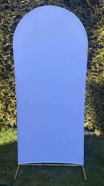White fabric for balloon arch frame / white photo backdrop