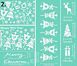 Christmas-themed window decals