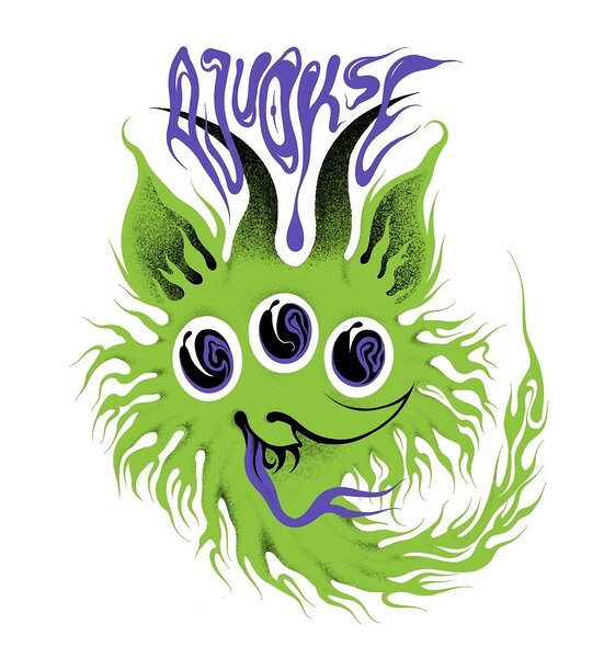 sticker design for the Ajuokse I zine sticker sheet