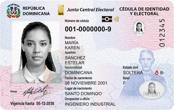 Dominican Republic cédula de identidad y electoral identity card for dual citizens