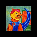 Loomade karneval kass linnu kostüümis paspa