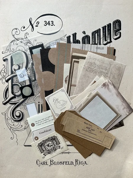 Collage Kit: Kraft Dark Academia