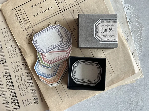 stickers Classic Label (colorful), Lamp Paperi Brocante