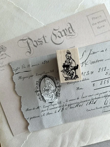 rubber stamp Writing, Krimgen