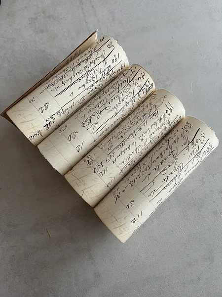 [vintage] tall ledger pages (4pcs)