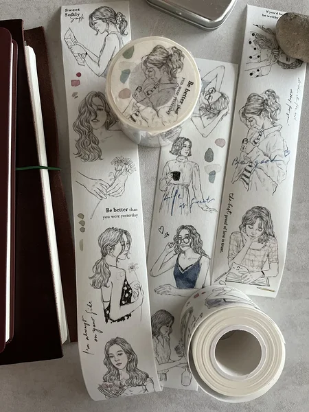 washi teip Sketch Girl, Pion