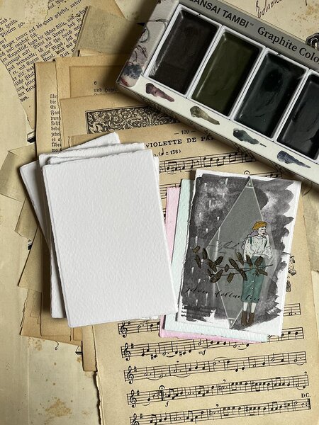 vesivärvipaberi toorikud Novelle