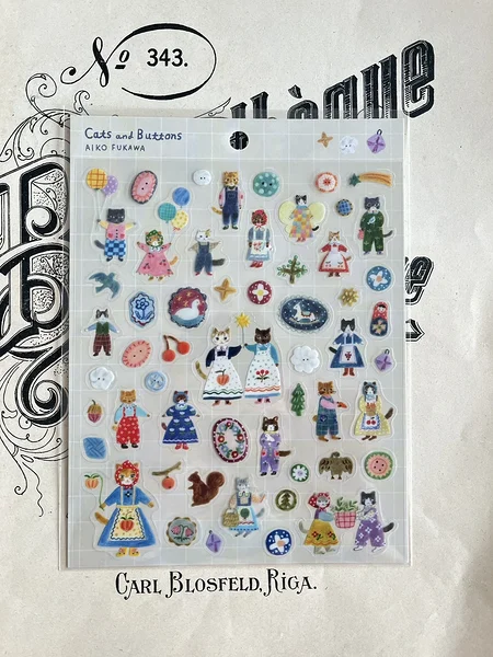 stickers Cats and Buttons, Cozyca