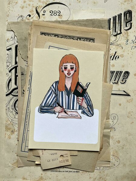 postcard Poem Girl, La Dolce Vita