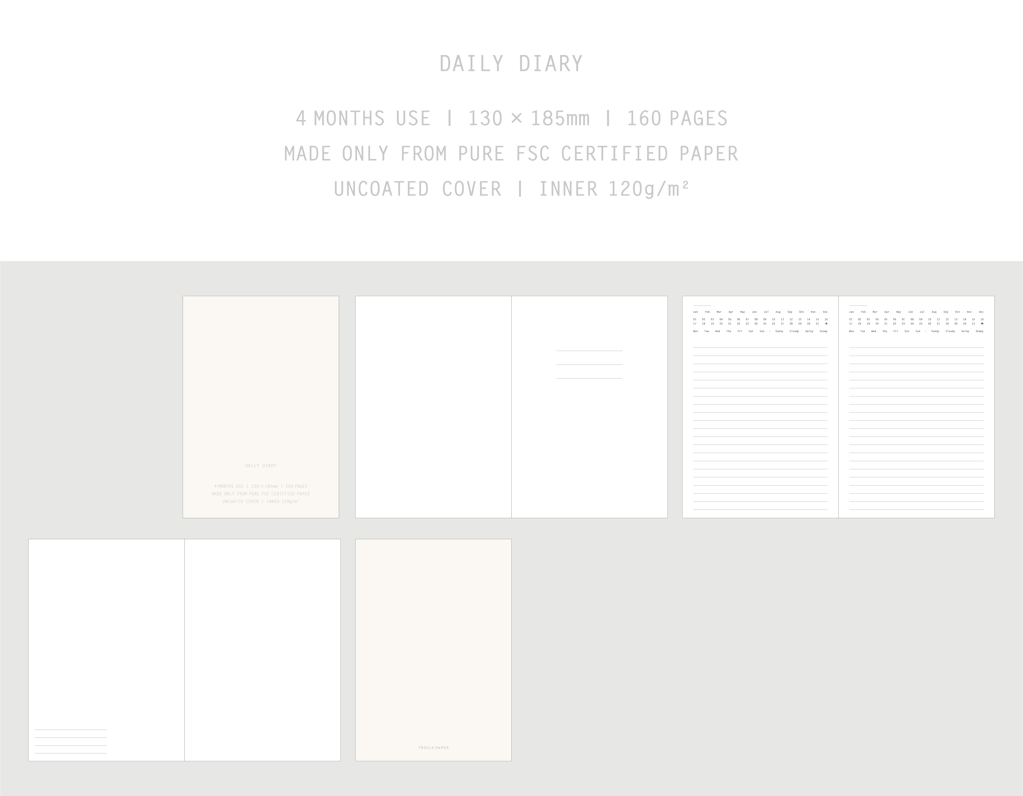 Normal Diaries undated Essential Note Daily diary, Trolls Paper – Jonna Studio