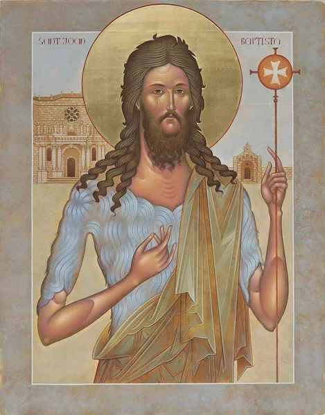 "Püha Ristija Johannes", muna-tempera ja kuldamine puitalusel, 15x21 cm, 2026