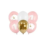 Latex balloons partydeco one year old pink mix 30 cm 6 pcs